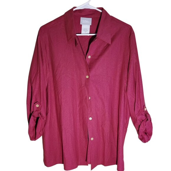 Blair 100 % silk button down shirt. Size L. - Picture 2 of 6